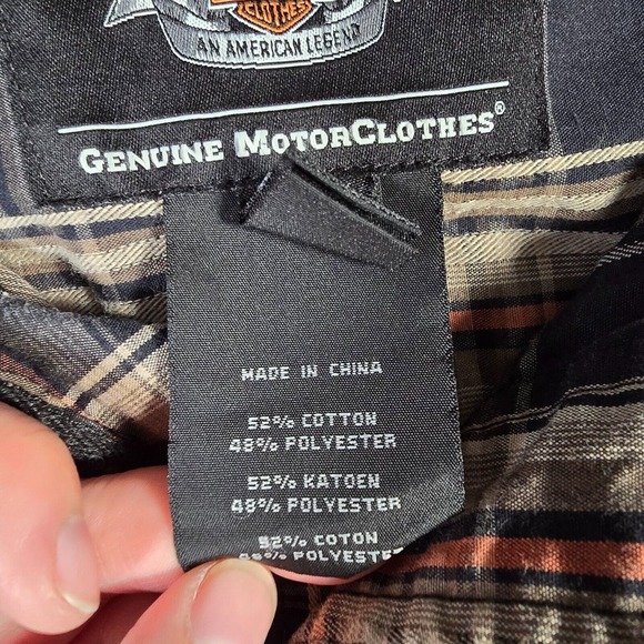 Harley Davidson Shirt Mens‎ Large Plaid Button Up Short Sleeve Biker - Picture 6 of 10